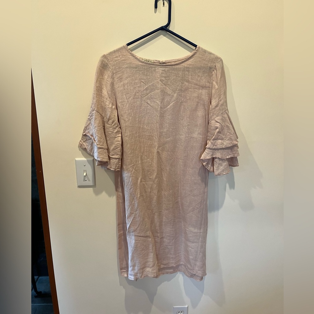 Francesca Bettini Linen Pink Slip Dress